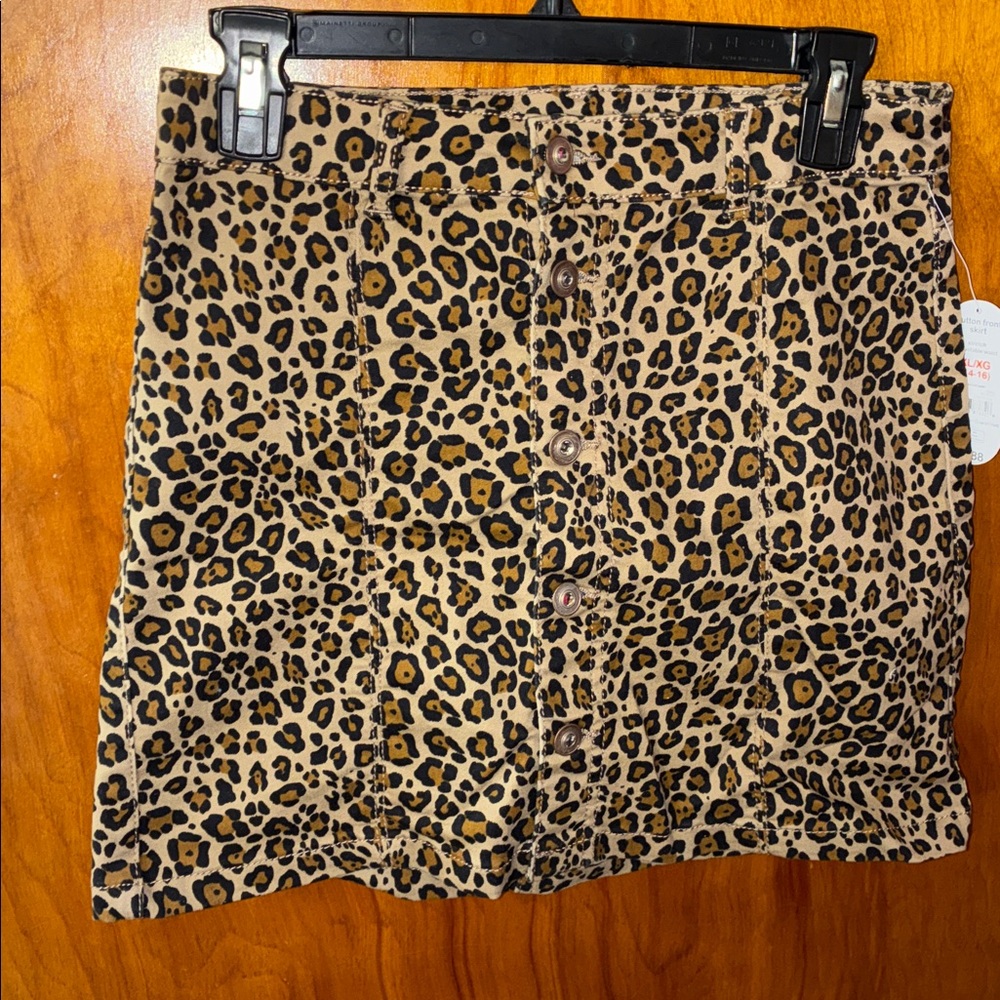 Wonder Nation Leopard Print Button Down Skirt